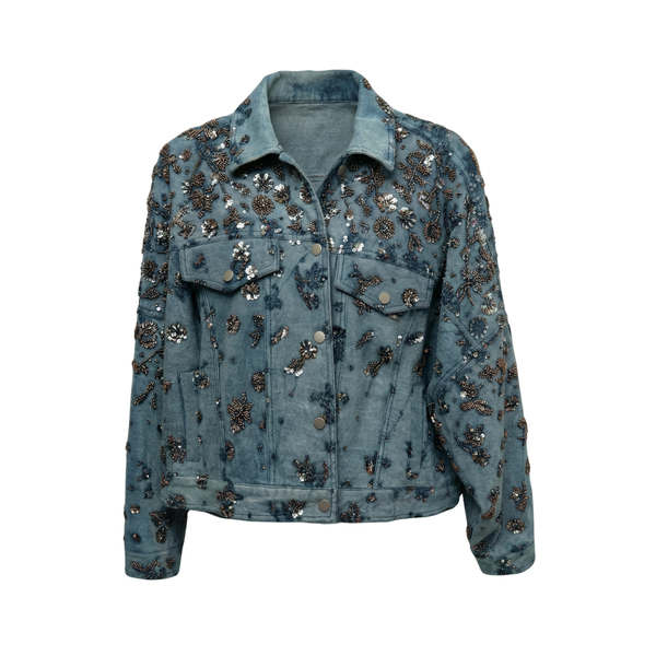 Denim Jacket with Embroidery Details