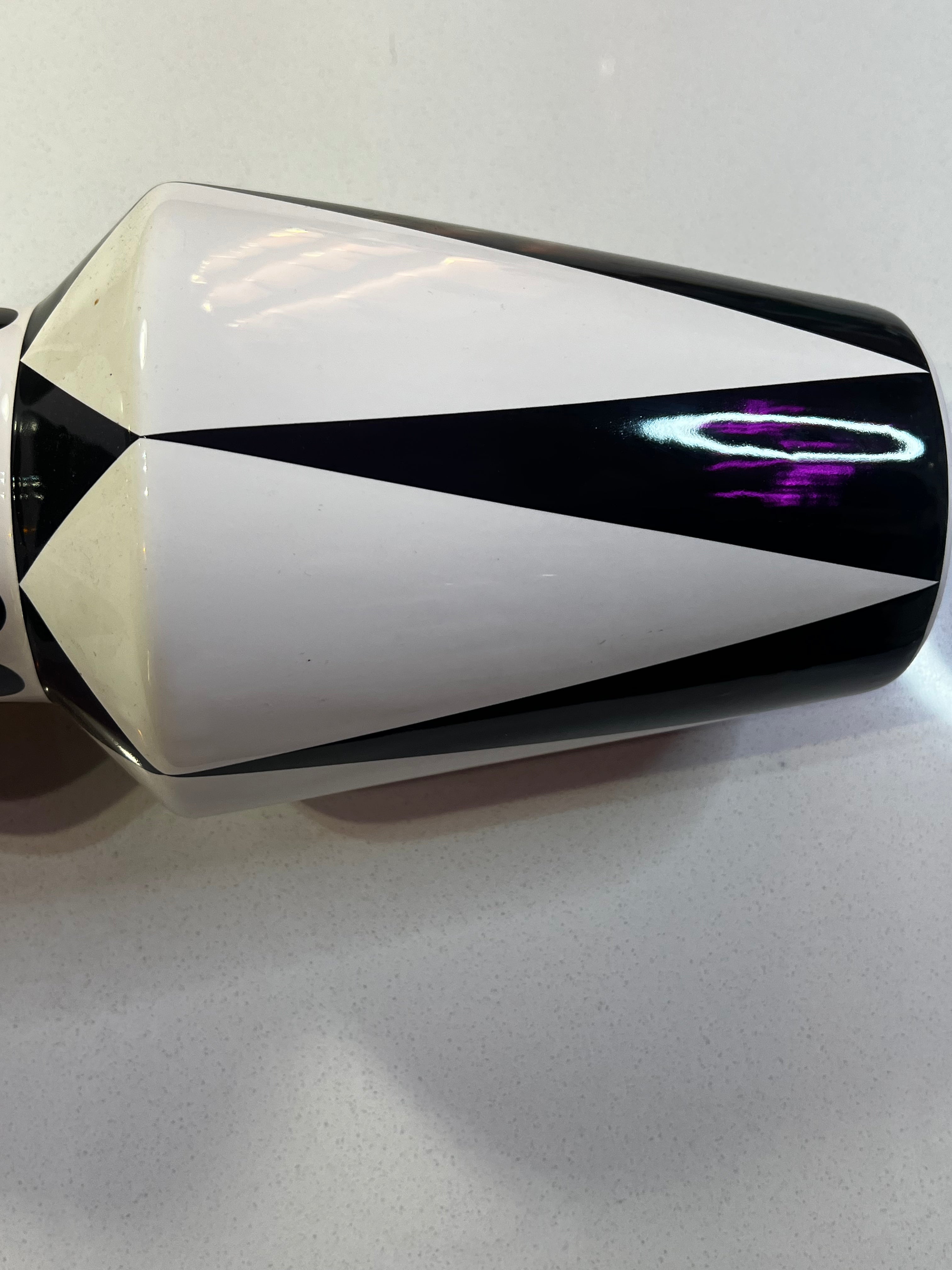 Large Black and White Retro Vase