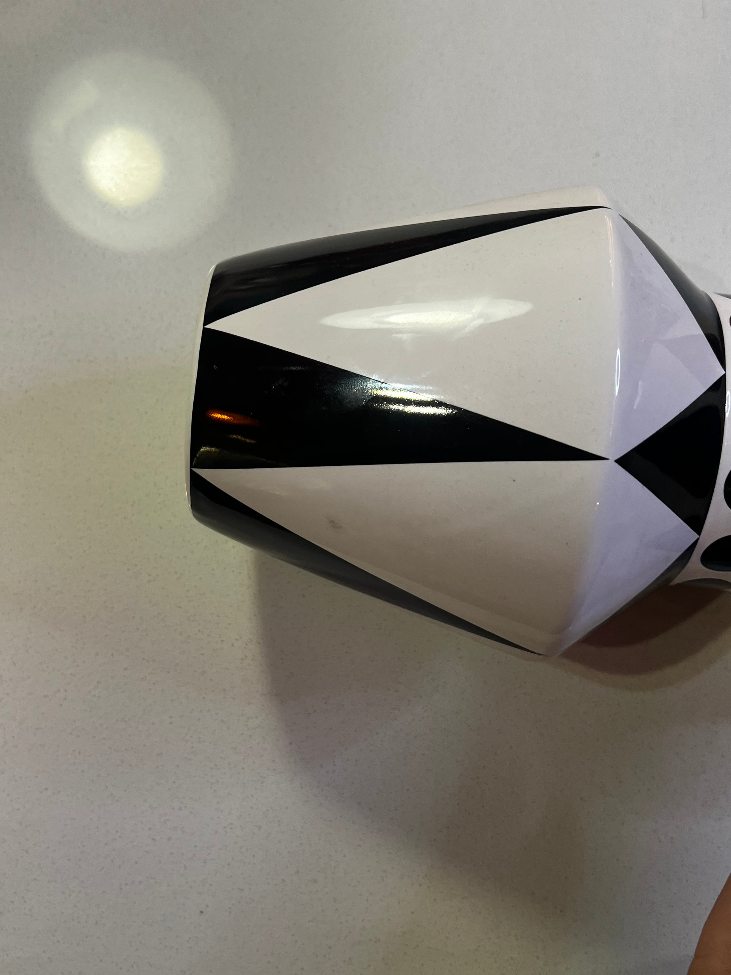 Large Black and White Retro Vase