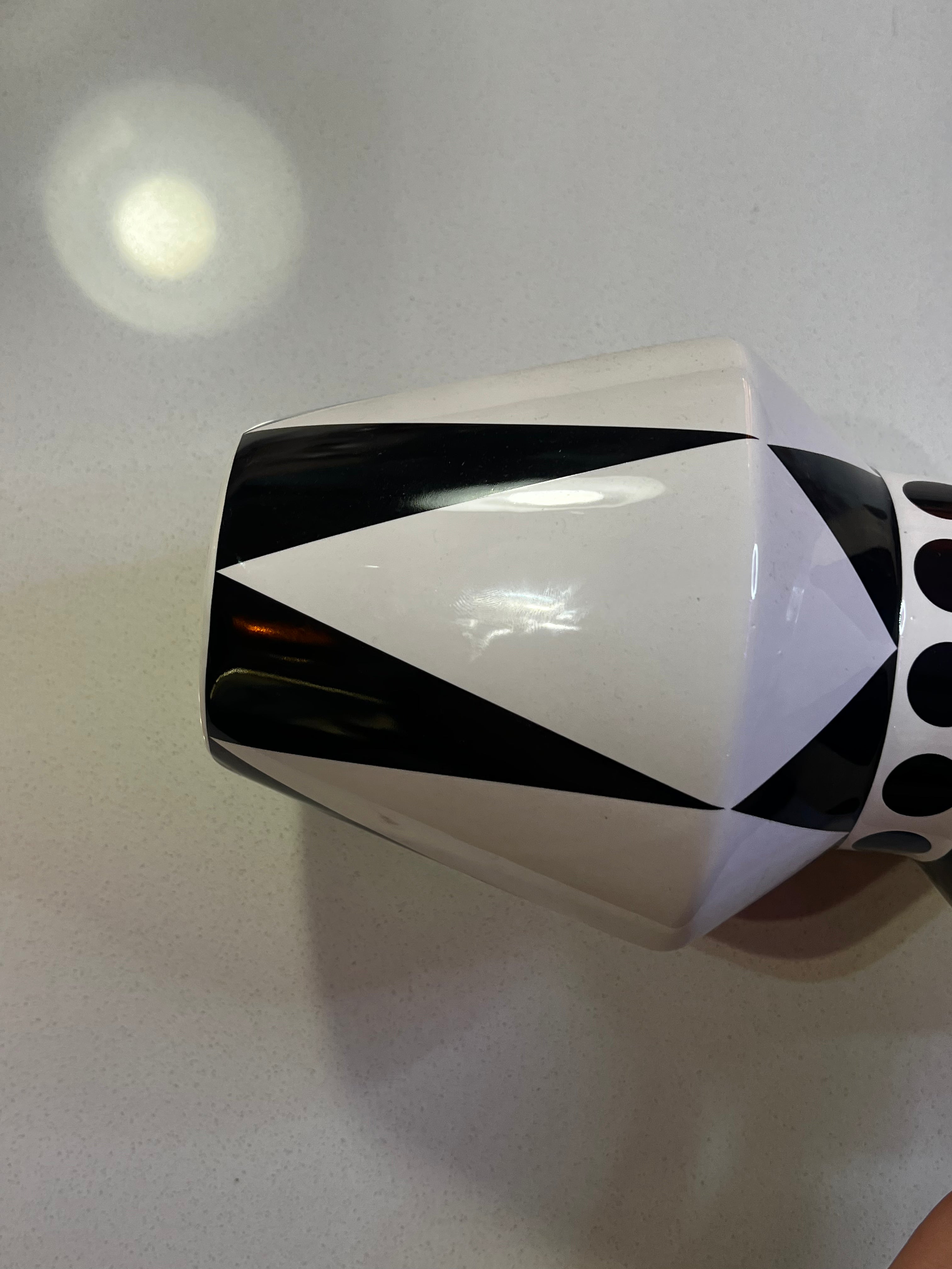 Large Black and White Retro Vase