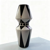 Large Black and White Retro Vase