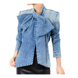 Martha Denim Bow Blouse