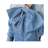 Martha Denim Bow Blouse