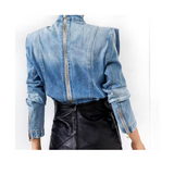 Martha Denim Bow Blouse