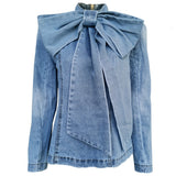 Denim Bow Blouse