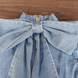 Denim Bow Blouse