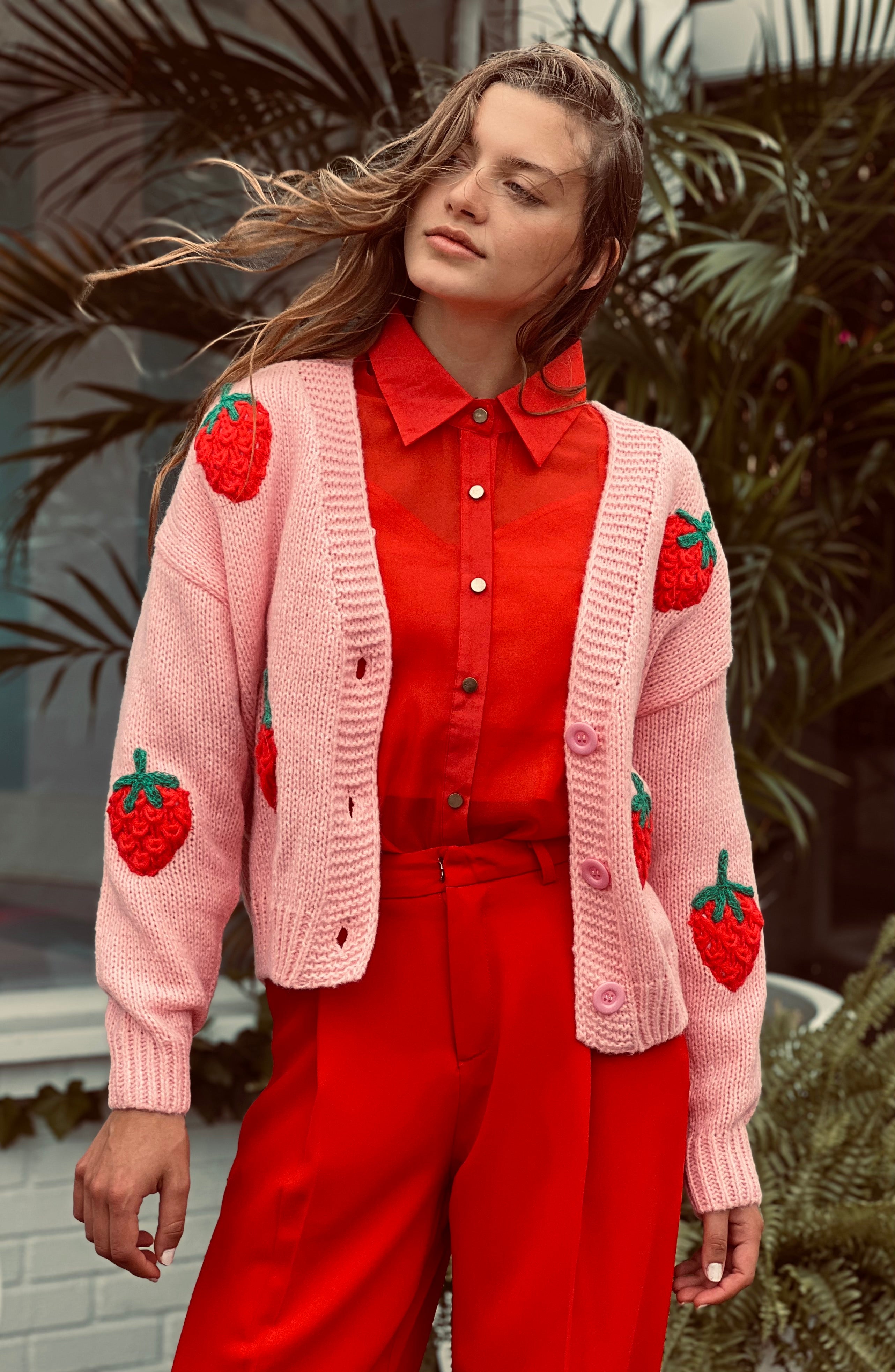 Strawberry Sweater Crdigan