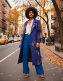 Feathered Cobalt Coat