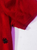 Wine Cashmere Top with 3d Flowers