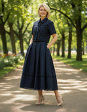Navy  Set Skirt and Top
