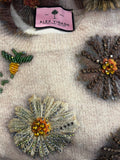 Floral Crystal Sweater