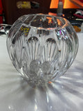 70's Vintage Round Crystal Glass Vase