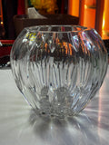 70's Vintage Round Crystal Glass Vase