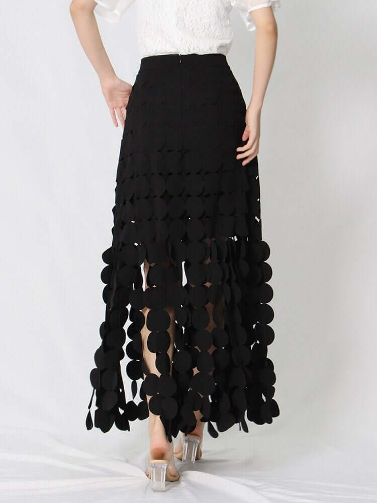 Vintage Black 60'S Dots Skirt