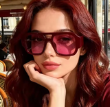 Oversized Square Sunglasses  Black, Tortoiseshell & Burgundy