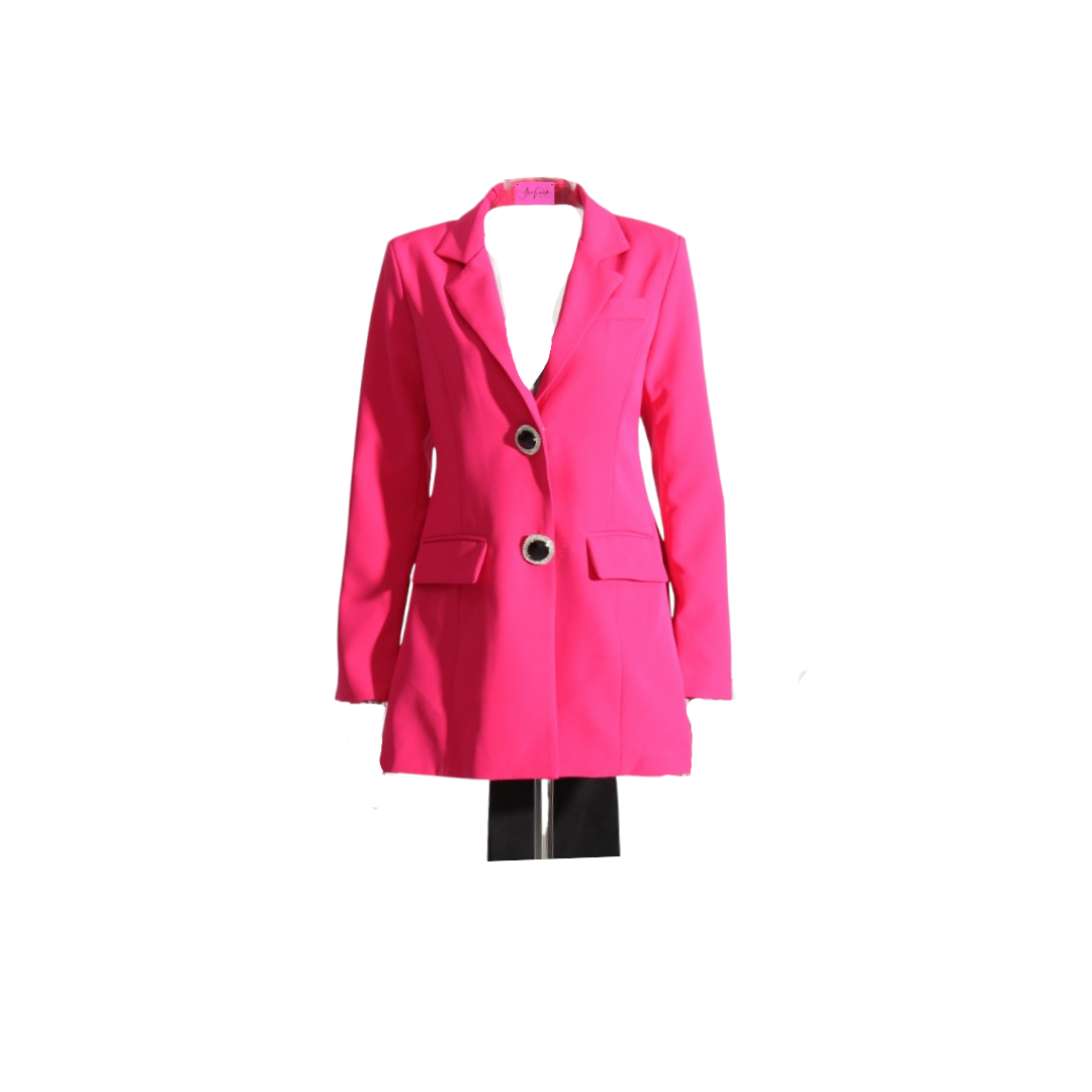 Hot Pink Bow Dress Jacket by Alex Vinash