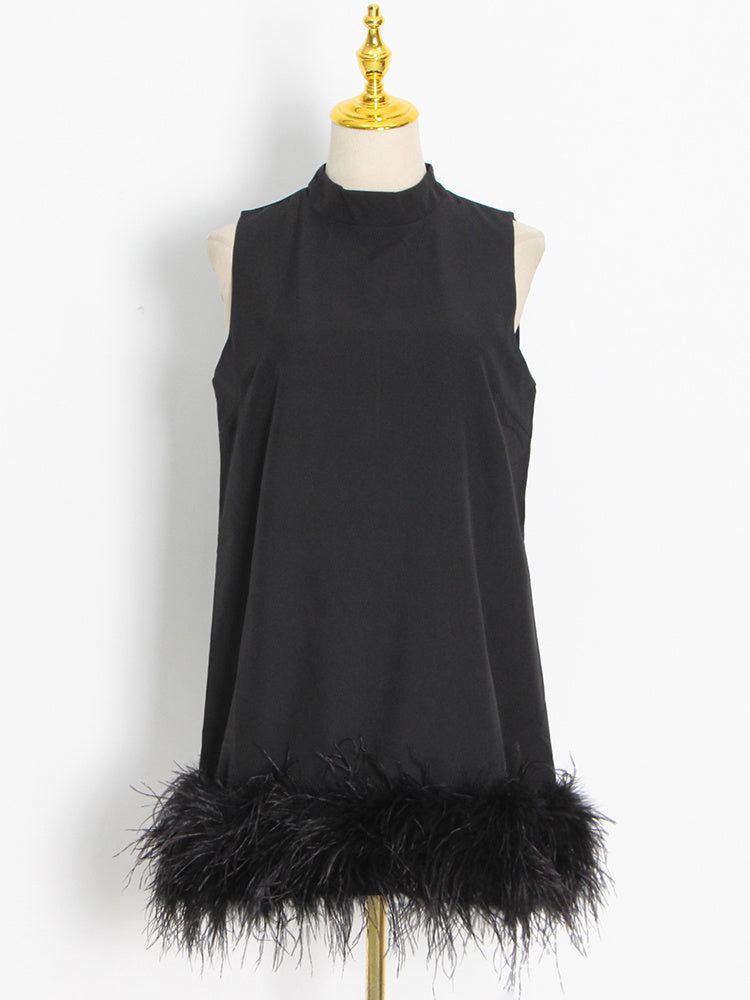 Little black feather dress