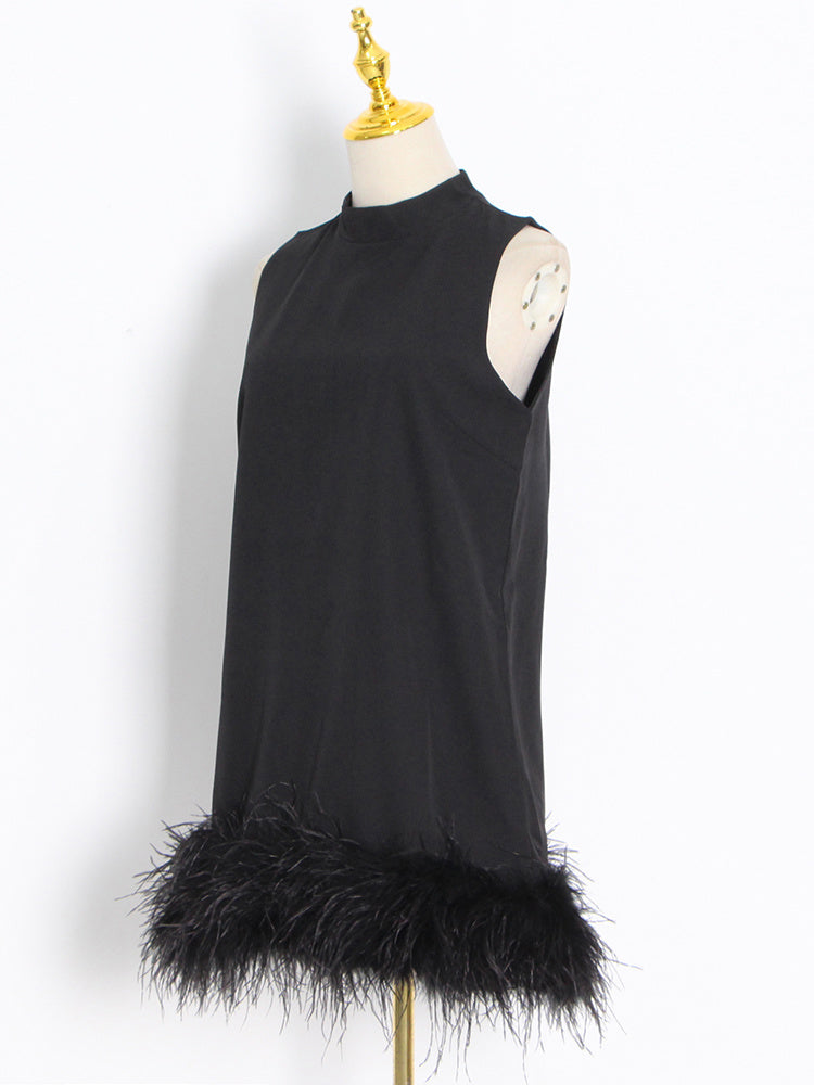 Little black feather dress