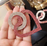 Red & Crystal Heart Earrings