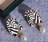 Zebra Head Earrings