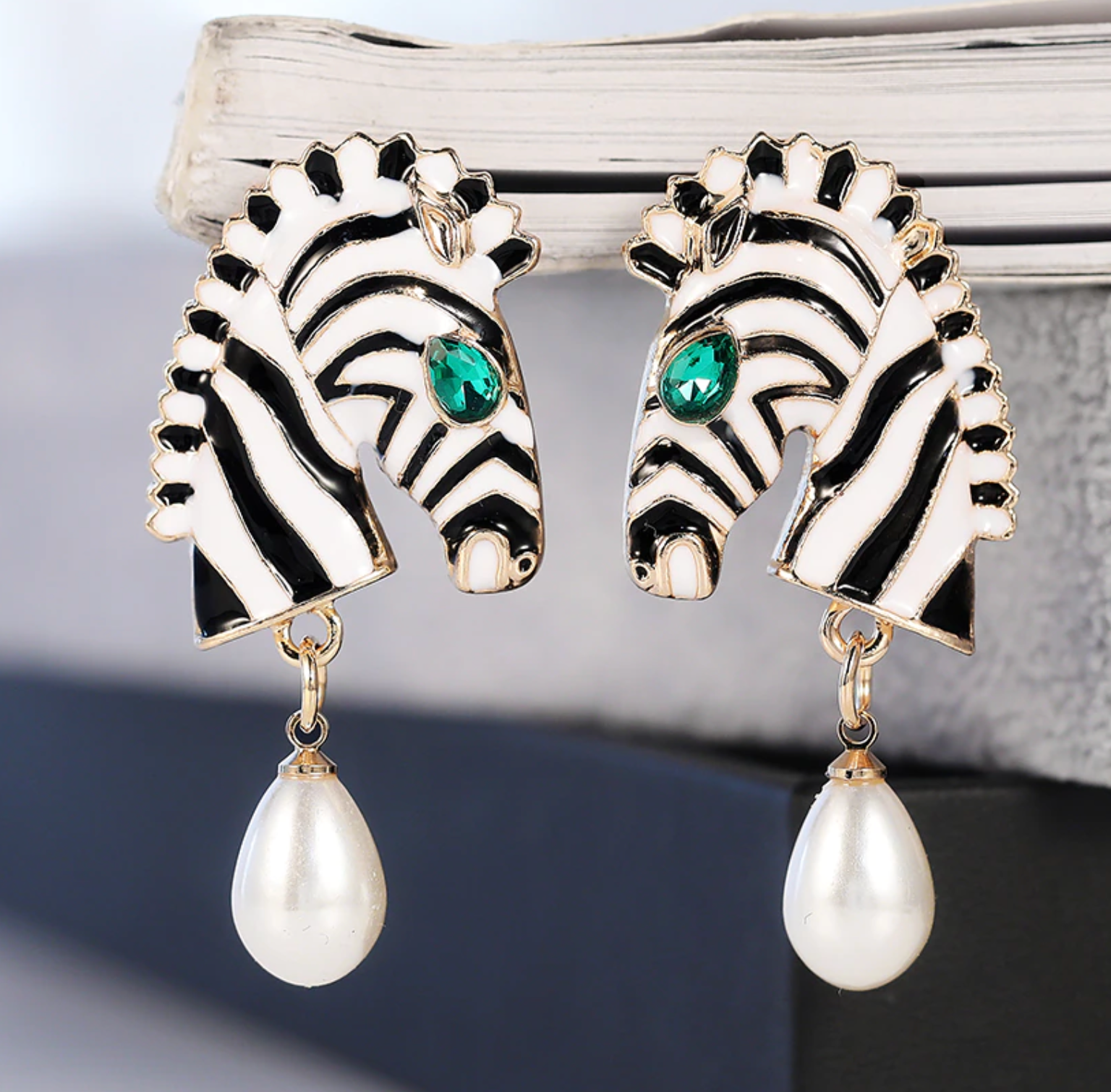 Zebra Head Earrings