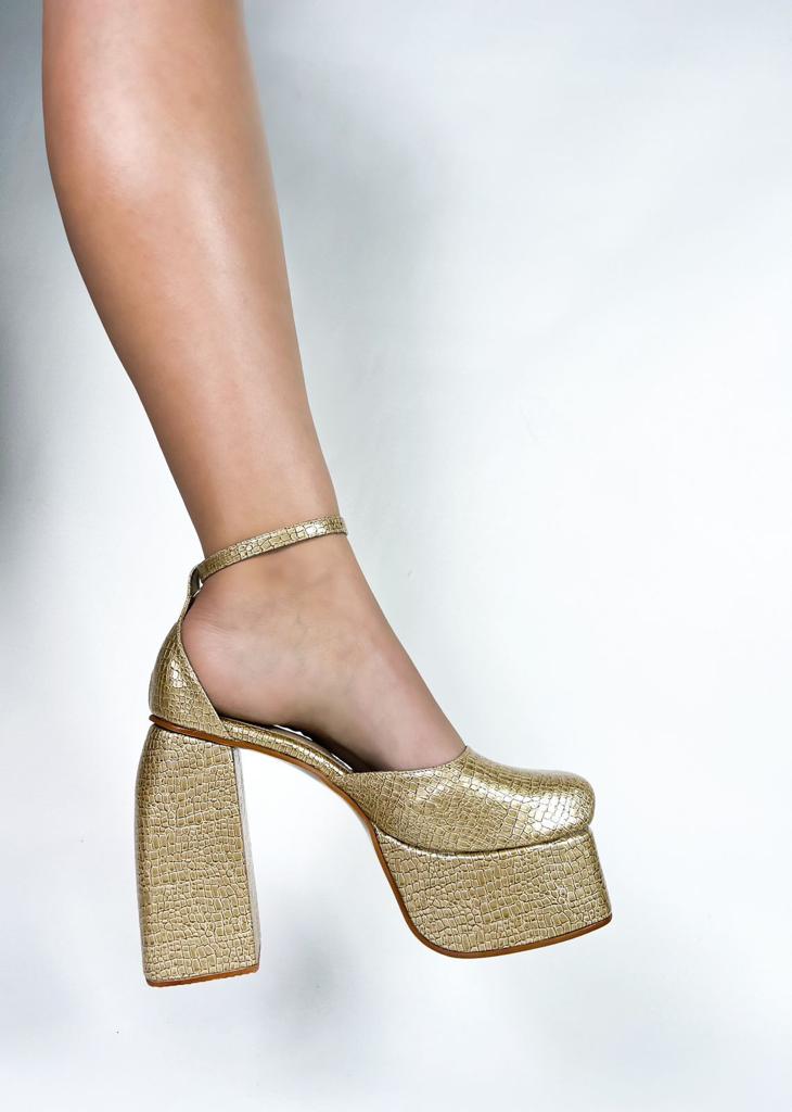 STüDiO 54” Gold Vegan Leather Shoe